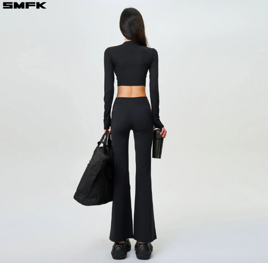 Future Wave Body Shaping Sports Flared Pants Black