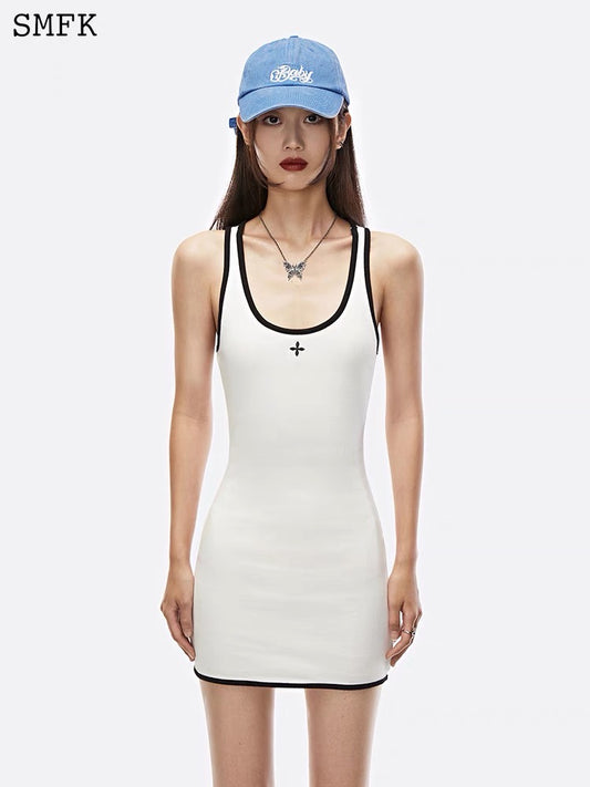 Compass Vintage Tennis Tank Dress White