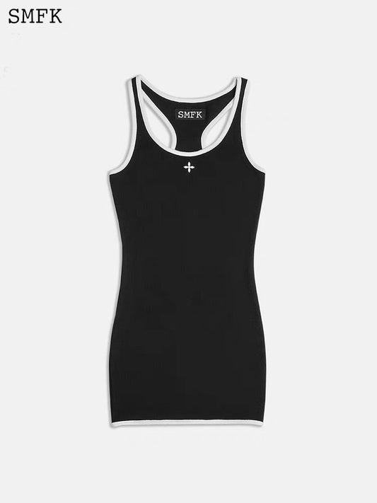 Compass Vintage Tennis Tank Dress Black